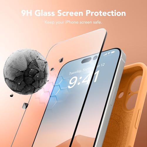 Image of Magnetic for iPhone 17 Case, Compatible with MagSafe, [Full Camera Protection][Screen Protector] Silicone Shockproof Protective Phone Case for iPhone 17 6.3 inch, Cantaloupe
