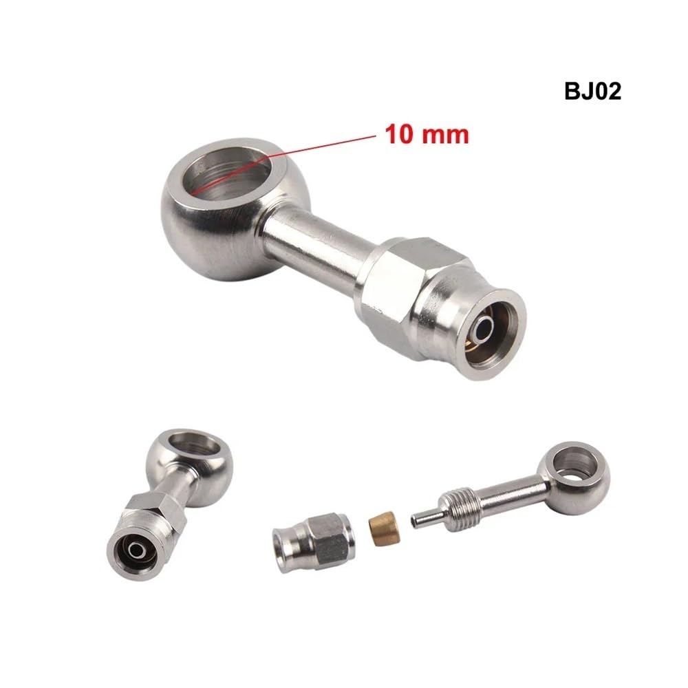 parties Raccord banjo M10x1 en acier inoxydable 10 mm, compatible avec les flexibles de frein hydrauliques de motos AN3.(BJ11)