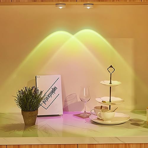 Image of Sunset Visual Lamp Projector - Battery Powered, 2 Levels Brightness & Self-Adhesive LED Lights for Home, Bedroom, Party, Photography