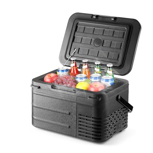 DOGHLY 12 Volt Car Refrigerator 11QT Portable Cooler -4℉-68℉, Compressor Fridge 12V/24V DC & 110-240V AC, Electric Cooler for Truck, RV, Camper, SUV, Travel, Camping & Road Trips (11QT)