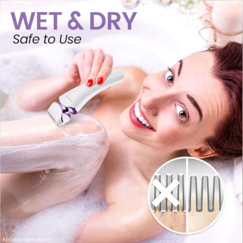 Image of PRITECH Electric Razor for Women Wet /Dry Electric Shaver for Women Purple
