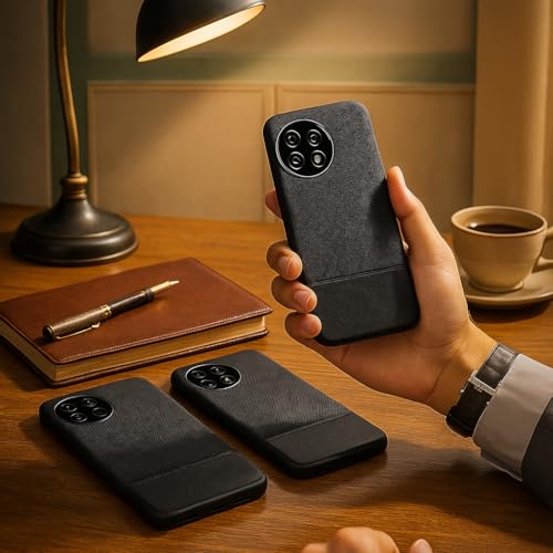 Image of MILLION CASES Back Cover Case for OnePlus 13R Shockproof Protective Vintage Half Leather Case for Men & Boys(Black)