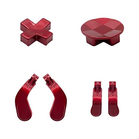 Easegmer 4 Pcs Interchangeable Paddles and 2 D-Pads Metal Stainless Steel Replacement Parts for Xbox One Elite Series 2 Controller & Xbox One Elite Controller (Red) Cover