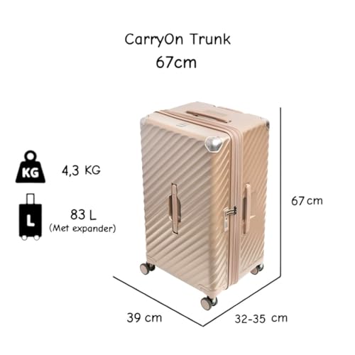 Valise rigide moyenne 67cm CarryOn Trunk extensible beige de 83L - 2