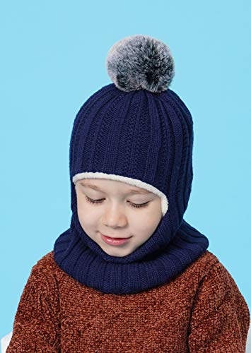 Image of Baby Girls Boys Winter Hat Scarf Kids Earflap Hood Scarves