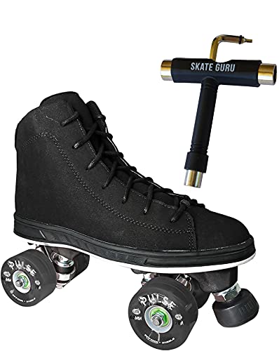 Atom Skates Jackson Diva Viper/Nylon Plate/Size: Women's Adult 4 Bundle with Black Atom Pulse Lite Wheels and Tool