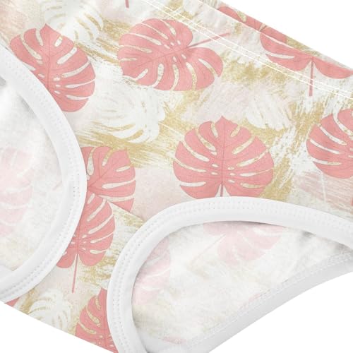 Joisal Print Girls Underwear Toddlers 2t Cotton Panties Little Girl Abstract Pink Monstera Leaves Briefs Girls Undies4