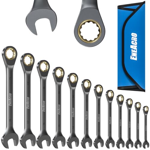 ENEACRO Set di Chiavi Combinate 12 Pezzi, Metriche 6-19 mm, Cr-V