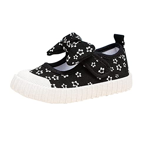 Dress Girls Rubber Sole Toddler Child Floral Printed Canvas Outing Baby Bow Kids Shoes Baby Boots 12-18 Months Girl