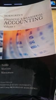Textbook Binding Horngrens Financial & Managerial Accounting Volume 1 Book