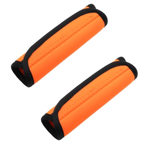 JAKOUE 2pcs Luggage Handle Wraps For Suitcase- Soft Suitcase Handle Covers for Travel Accessories Orange Bright Color for Suitcase Tags Identifiers