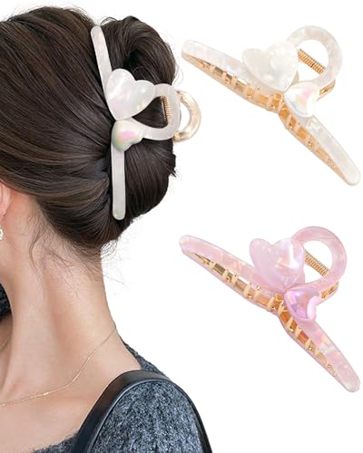 Pince à cheveux pour cheveux épais grand modèle beige violet
