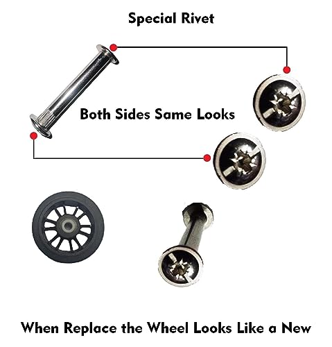 Image of Luggage Wheel Only for Replacement and Repair for VIP, Safari, Skybag, Amrican Tourister Suitcases Luggage Part (4.5 CM For 8 Wheeler (4 Pcs) +1 Cutter)