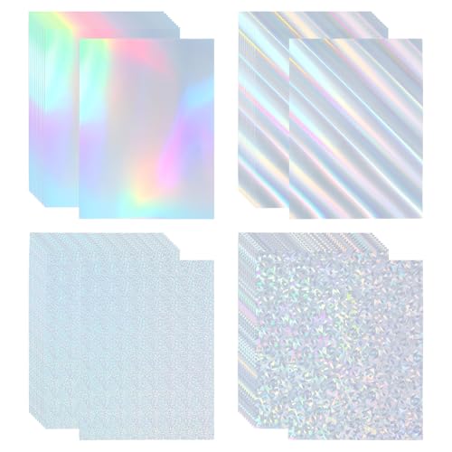 Papier cartonné holographique haut de gamme effet miroir irisé PATIKIL 60 feuilles créatives