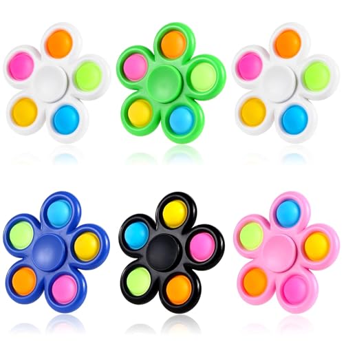 6 Pack Fidget Spinners Toys for Kids, Fidget Toys Bulk Hand Spinner for Stress Relief, Party Favors for Kids, Goodie Bag Stuffers Birthday Return Gift Classroom Prizes for Students