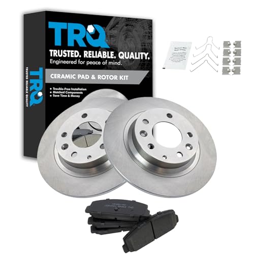 Image of TRQ Rear Brake Pad and Rotor Set Ceramic