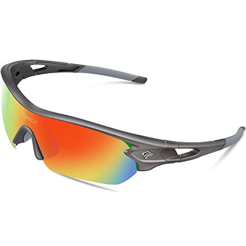 Lunettes de soleil de sport polarisées Torege avec 5 verres interchangeables ...