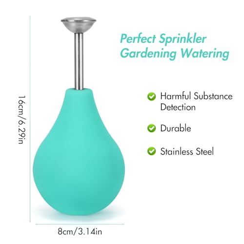 SUNJULY Ballbrause Anzucht 230ml, Ballbrause für Pflanzen, Silikon Bewässerung Sprinkler Kugel mit Edelstahl Düse, Pflanzen Blumen Sprüher für Gießen Samen Bonsai Empfindliche Pflanzen Stecklinge-Grün