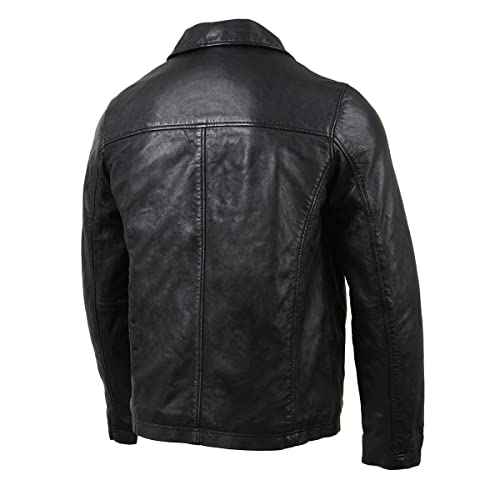 Image of Milwaukee Leather SFM1865 Men's Black Classic Fashion Leather Jacket with Zipper Closure