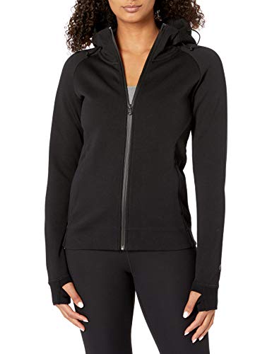 Core 10 Women's Motion Tech Fleece Fitted Full-Zip Hoodie Jacket, Black, Small