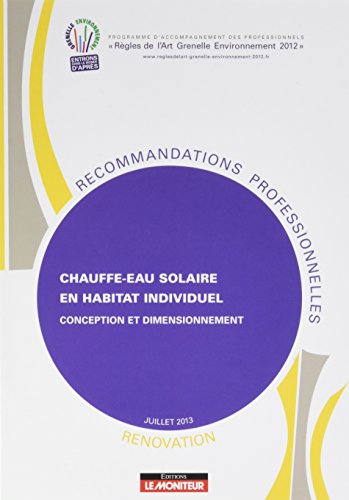 Chauffe-eau solaire en habitat individuel - Rénovation: Conception et dimensionnement