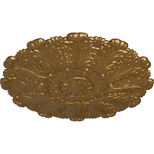 Image of 31 inchOD x 1 1 /2 inchP Durham Ceiling Medallion (Fits Canopies up to 4 1 /4 inch), Hand-Painted Pale Gold