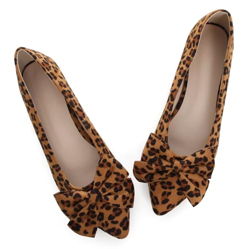 INEELUYI Ballets Flats for Women Pointy Toe Bowtie Slip on Bowknot Flat Shoes Dress Flats4