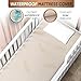 Deluxe Waterproof Organic Mattress Protector Crib - Certified Organic Cotton, Breathable Mattress Pad Cover - New 280 GSM Comfort - Jersey Cotton Skirt - Fitted Comfort