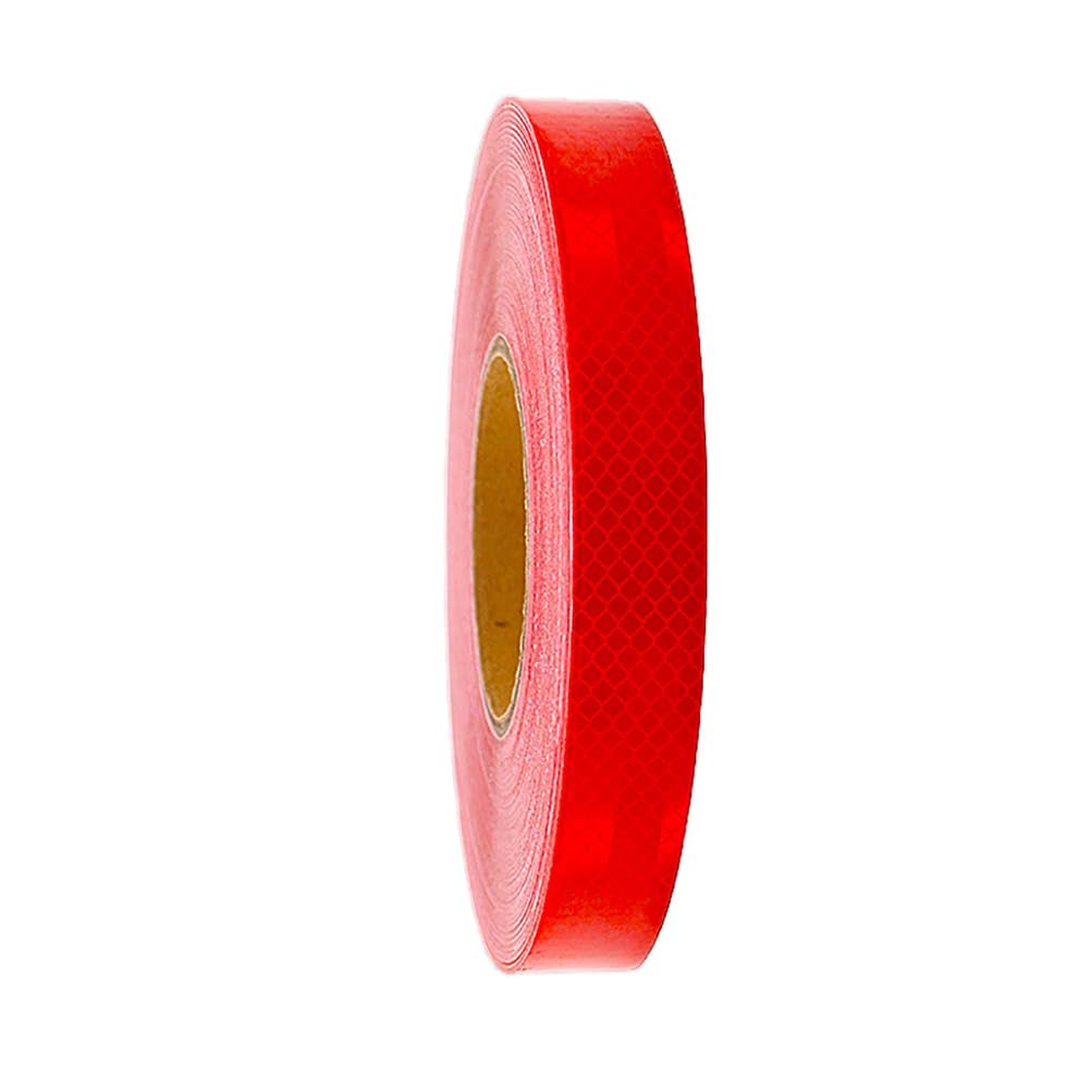 Cinta reflectante de 45 m x 2,5 cm, impermeable, autoadhesiva, reflectora, para bicicleta, cinta de advertencia de seguridad, cinta de señal para exteriores, para coches, banda reflectante roja