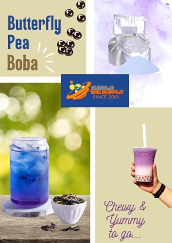 Butterfly Pea Mix for Flavored Boba Bubble Tea Powder for Milk Tea Premium Instant Drink Mix - 2.2 LB bag for 40-45 Servings - Just Add Tapioca Pearls by BUBBLE TEA SUPPLY
