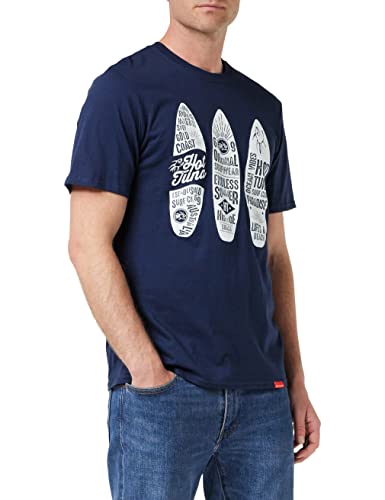 Hot Tuna Trio Surfboards-Mens T Camiseta, Azul (Navy Navy), XX-Large para Hombre