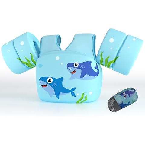 DOOHALO Kids Swim Floats for 28-70 Pounds Kid Arm Shoulder Float Vest Fit for 2-8 Years Older Boys Girls Toddler Baby Children Cover