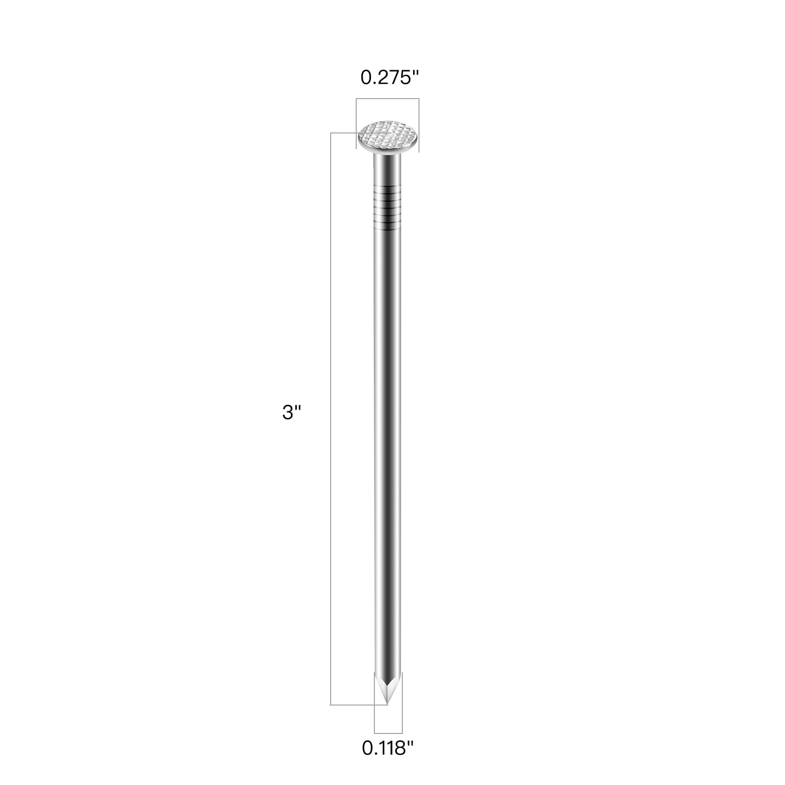 7,6 cm Hardware-Nägel, (80 Stück) 0,5 kg Edelstahl-Nägel, Nägel zum Aufhängen von Bildern, lange Nägel, Wandnägel, Holznägel