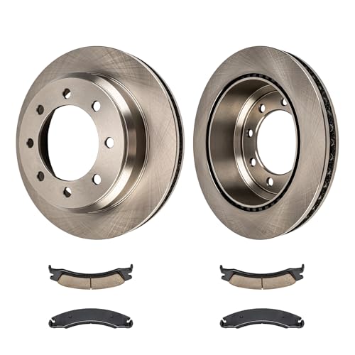 Image of KAX Rear Brake Kit, OE Brake Rotors and Ceramic Brake Pads | Fits Ford E-350 Super Duty 2008-2019 2021, Ford E-250 2008-2014, Ford E-150 2008-2014, Automotive Replacement Brake Kit