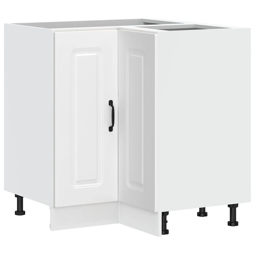 vidaXL Küchen-Eckunterschrank Kalmar Weiß Holzwerkstoff, Eckunterschrank, Küchenschrank, 75,5 cm, Weiß