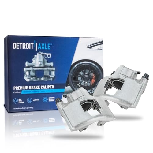 Image of Detroit Axle - Front Brake Kit for Chevrolet GMC Escalade K1500 K2500 Tahoe | Yukon Drilled & Slotted Brake Rotors Ceramic Brake Pads Brake Calipers Replacement