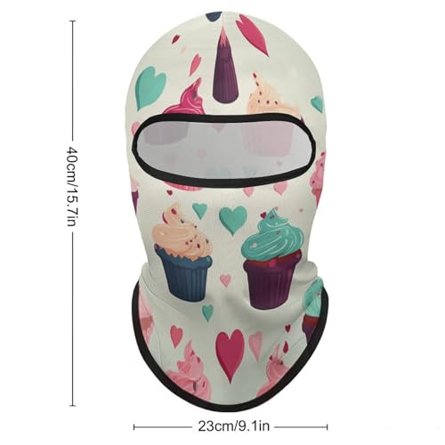 Balaclava Cupcake Candy Hearts Sweet para hombres y mujeres, máscara facial con protección solar y transpirable, cubierta completa para senderismo, ciclismo, correr y conducir miniatura 2