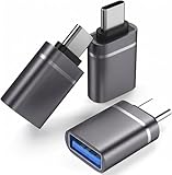 USB C to USB Adapter 3-Pack USB C Male to USB 3.0 Female Adapter, Type C to USB A Adapter USB Hub Splitter for Laptop Tablet Phone, Black