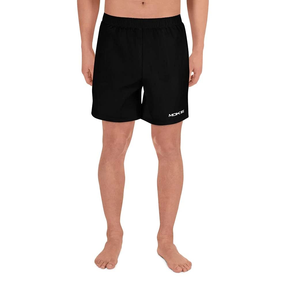 MOKE Black Mens Athletic Long Shorts