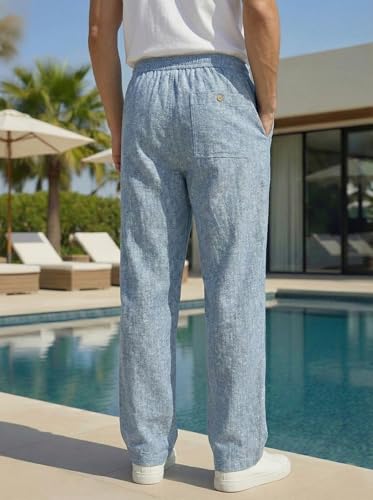 Image of INDICLUB Men's Track Pants with Side Stripe, Drawstring Waist, Straight Leg