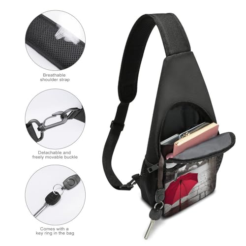 Bolso tipo sling ligero para senderismo y viaje rojo miniatura 4