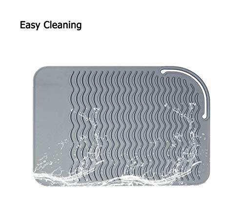 Heat Resistant Silicone Mat For Curling Iron Hair Straightener Flat Iron And Hot Styling Tool 9" X 6.5", Gray #TOP7