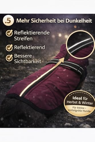 Hundejacke Winterweste Jacken Hundemantel Hundepullover Haustier Skifahren Kostüm Ärmellose Baumwolle Gepolsterte Weste Mit Brustgurt Gurt (Lila, M)