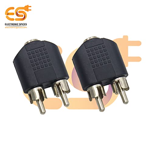 Image of Electronic Spices 3.5mm Female to 2 RCA Male Dual Splitter Interface Audio Connector Pack of 20pcs