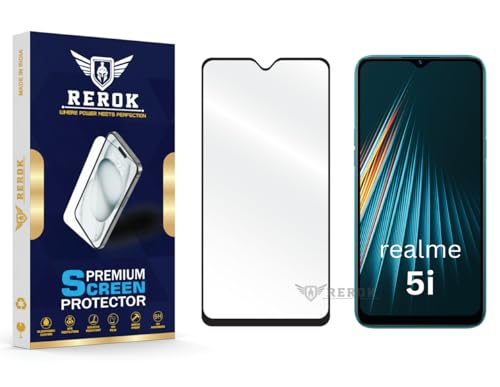 Image of Gorilla Tempered Glass Screen Protector Compatible with Realme 5i [Pack of 1] | Edge-to-Edge, Bubble-Free, Case Friendly, Easy Installation Kit