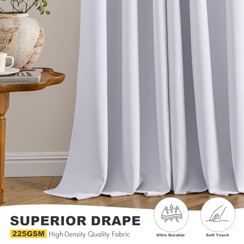 Image of MIULEE Blackout Curtains for Bedroom Living Room 2 Panels, Thermal Insulated Room Darkening Drapes Grommet Noise Reducing Light Blocking Window Treatments 80 Inches Long 40x80 Inch Greyish White