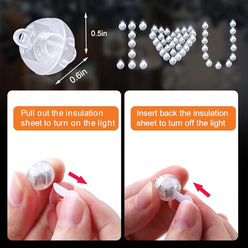 Image of 50pcs Mini LED Ballon Lights - 24+ Hours of Flashing Multicolor Glow Waterproof Balloons Lights with Hooks for Party Christmas Halloween Decorations
