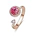 Produktbild CRYSLOVE Ring für Frauen Mädche RoseGold Plattiert Glänzender Kristall Justierbaren RingesMuttertagsgeschenk"MEHRWEG"