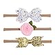 Nishine Baby Mädchen Nylon-Stirnbänder und Schleifen Kleinkind Glitzer Schleife Haarbänder Neugeborene Haarschmuck Geschenk Party Dusche - - Normal