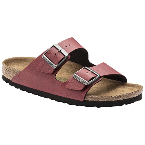 Birkenstock Women's Arizona Bordeaux Pull Up Vegan Sandal Size 39 M EU